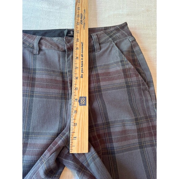 Volcom Frochickie Mid Rise Regular Fit Plaid Chino Pants Womens Size 24 - Picture 10 of 13